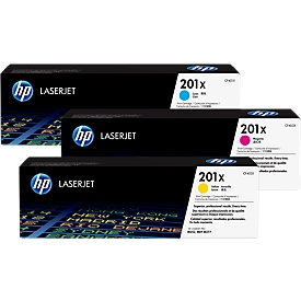 HP Color LaserJet 201X (CF253XM) printcassettes, cyaan + magenta + geel SET