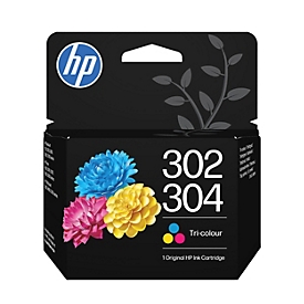 HP Original 302/304 Color Printer Cartridge, cyan/magenta/yellow, approx. 100 pages