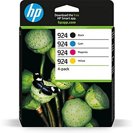 HP Original-Druckerpatronen 924 Multipack CMYK, 4er-Pack, ca. 500/400 Seiten