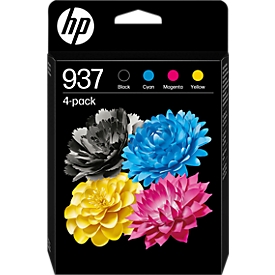 HP Original-Druckerpatronen 937 Multipack CMYK, 4er-Pack, ca. 1250/800 Seiten