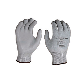 HPPE gebreide handschoen met snijbescherming Dondra, met PU microschuimcoating, 12 paar, m. S