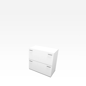 HR cupboard X-TIME-WORK, 2 pull-outs, 860 x 430 x 860 mm, white/white