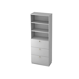 HR-Regalschrank, B 800 x T 420 mm, lichtgrau