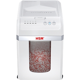 HSM Autofeed Aktenvernichter Shredstar X200pro, Partikelschnitt 2 x 10 mm, P-5, 30 l, 10-200 Blatt Schnittleistung, mobil, silber/weiß
