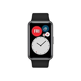 Huawei Watch Fit - Elegance - intelligente Uhr mit Riemen - Flouroelastomer - Midnight Black - Handgelenkgröße: 110-190 mm