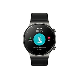 Huawei Watch GT 2 Pro - Sport - Night Black - intelligente Uhr mit Riemen - Flouroelastomer - schwarz
