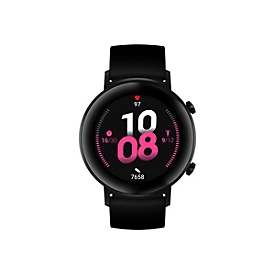 Huawei Watch GT 2 - Sport - 42 mm - schwarzes Edelstahl - intelligente Uhr mit Riemen - Flouroelastomer
