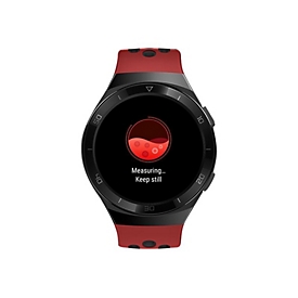 Huawei Watch GT 2e - Schwarzes Edelstahl - intelligente Uhr mit Riemen - Flouroelastomer - Lava Red - Anzeige 3.5 cm (1.39")