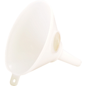 Huenersdorff funnel, with venting rib and stainless steel strainer, polyethylene (HD-PE), 660 ml, white