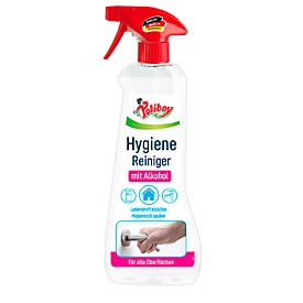 Hygienereiniger Poliboy, für Oberflächen, mit frischem Orangenduft, lebensmittelsicher, 0,5 l in Recycling-Sprühflasche