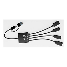 i-tec Hub - USB-C/USB-A Kabel - 2 x USB-C 3.2 Gen 1 + 2 x USB 3.2 Gen 1