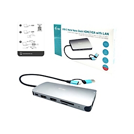 i-Tec Nano Dock - Dockingstation - USB 3.0 / USB4 / Thunderbolt 4 - VGA, 2 x HDMI - 1GbE - 100 Watt