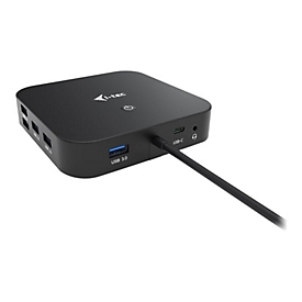 i-Tec USB-C Dual Display Docking Station with Power Delivery - Dockingstation - USB-C / Thunderbolt 3 - 2 x DP - 1GbE - 112 Watt