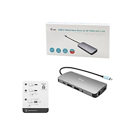 i-Tec USB-C Metal Nano 3x Display Docking Station + Power Delivery 100 W - Dockingstation - USB-C / Thunderbolt 3 - HDMI, 2 x DP - GigE