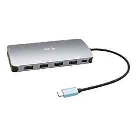 i-Tec USB-C Metal Nano 3x Display Docking Station + Power Delivery 100 W - Dockingstation - USB-C / Thunderbolt 3 - HDMI, 2 x DP - GigE