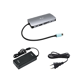 i-Tec USB-C Metal Nano Dock - Dockingstation - USB-C / Thunderbolt 3 - HDMI, VGA - 1GbE - 112 Watt