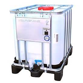 IBC-Container, mit Einfüllöffnung & Kunststoffpalette, stapel- & unterfahrbar, Polyethylen, 600 l