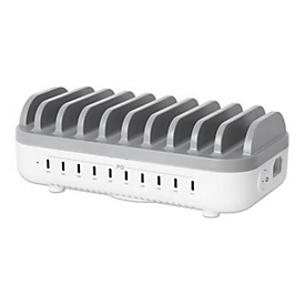 IC Intracom Manhattan - Ladestation - 20 W per port - 200 Watt - 3 A - PD 3.0 - 10 Ausgabeanschlussstellen (USB-C)