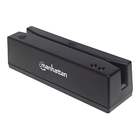 IC Intracom Manhattan USB-A Magnetic Strip Card Reader, Triple Track Reader, Keyboard Wedge Decoder, Cable 1.5m, Black, Three Year Warranty, Box - Magnetkartenleser (Spuren 1, 2 & 3)