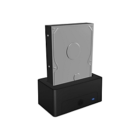 ICY BOX IB-1121-U3 - HDD-Dockingstation mit Datenanzeige, Netzanzeige, Ein/Aus-Schalter Schächte: 1 - 2,5" / 3,5" gemeinsam genutzt (6,4 cm/8,9 cm gemeinsam genutzt) - SATA 6Gb/s - USB 3.2 (Gen 1) - Schwarz