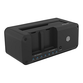 ICY BOX IB-2924MSCL-C31 - HDD / SSD Dockingstation - Klonfunktion Schächte: 3 - 2,5" / 3,5" gemeinsam genutzt, M.2 (6,4 cm/8,9 cm gemeinsam genutzt) - M.2 NVMe Card / SATA 6Gb/s - USB 3.2 (Gen 2)