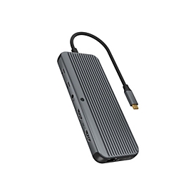 ICY BOX IB-DK4060-CPD - Dockingstation - für Notebook - USB-C 3.2 Gen 2 - 2 x HDMI, DP - 1GbE