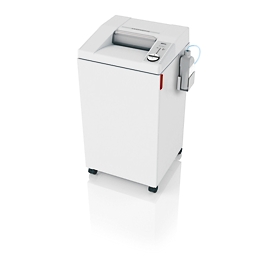 IDEAL Aktenvernichter 2604 SMC/O, Minischnitt 0,8 x 5 mm, P-7, 100 l, 4-6 Blatt Schnittleistung, Öler, mit Rollen, Blauer Engel, grau