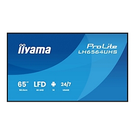 Iiyama ProLite LH6564UHS-B1AG - 164 cm (65") Diagonalklasse LCD-Display mit LED-Hintergrundbeleuchtung - Digital Signage - mit Integrierter SoC-Mediaplayer - 4K UHD (2160p)