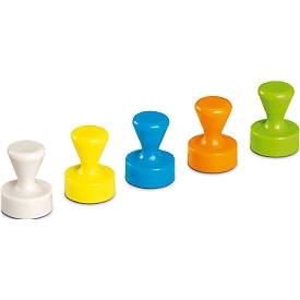 Imanes de neodimio MAUL, alta fuerza adhesiva, 10 piezas en forma de cono, colores surtidos