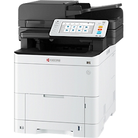 Imprimante multifonction Kyocera ECOSYS MA4000cifx Plus, garantie étendue, impression/copie/fax/numérisation, L 480 × P 578 × H 572 mm, blanc/noir