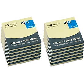 INFO Haftnotizen, 75 mm x 75 mm, 12 x 100 Blatt