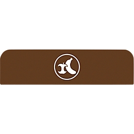 Information board for Rubbermaid configurable recycling station, for 125 liter container unit, W 610 x H 203 x D 20 mm, biowaste, brown