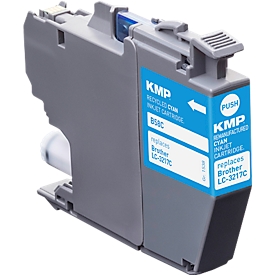 Ink cartridge KMP, replaces Brother LC3217C (LC-3217C), up to 550 pages, single pack, cyan