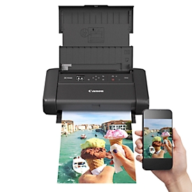 Inkjetprinter Canon PIXMA TR150, mobiel, tot A4, WLAN/USB-Print, zwart-wit en kleur, met batterij