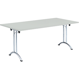 Inklapbare tafel, 1800 x 800 mm, lichtgrijs/chroom 