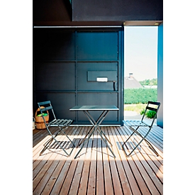 Inklapbare tafel Jan Kurtz Sirio, rechthoekig, B 500 x D 700 x H 730 mm, 9 kg, staal gepoedercoat, blauw