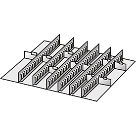 Inrichtingsassortiment, 6 tussenliggers/10 scheidingswanden, 75 mm