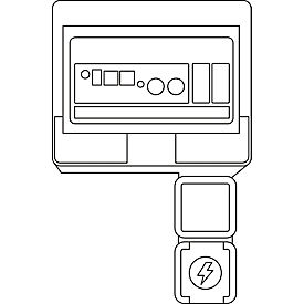 Instalación eléctrica Classic Line para el contenedor de sustancias peligrosas F-SAFE F90, incl. distribución eléctrica, armario de distribución