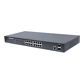 Intellinet 16-Port Gigabit Ethernet PoE+ Web-Managed Switch with 2 SFP Ports, IEEE 802.3at/af Power over Ethernet (PoE+/PoE) Compliant, 374 W, Endspan, 19" Rackmount - Switch - managed - 16 x 10/100/1000 (PoE+) + 2 x Gigabit SFP - Desktop, an Rack...