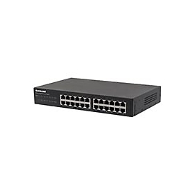Intellinet 24-Port Gigabit Ethernet Switch, 24 x 10/100/1000 Mbit/s RJ45-Ports, IEEE 802.3az (Energy Efficient Ethernet), Desktop, 19" Rackmount, Metal - Switch - unmanaged - 24 x 10/100/1000 - Desktop, an Rack montierbar