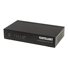 Intellinet 5-Port Gigabit Ethernet PoE+ Switch, 4 x PSE Ports, IEEE 802.3at/af Power over Ethernet (PoE+/PoE) Compliant, 60 W, Desktop - Switch - 5 Anschlüsse