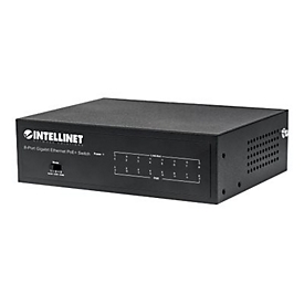 Intellinet 8-Port Gigabit Ethernet PoE+ Switch, IEEE 802.3at/af Power over Ethernet (PoE+/PoE) Compliant, 60 W, Desktop, Box - Switch - 8 Anschlüsse