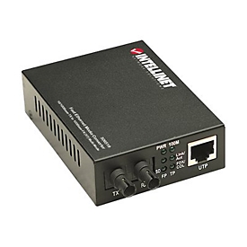 Intellinet Fast Ethernet Media Converter, 10/100Base-Tx to 100Base-Fx (ST) Multi-Mode, 2 km (1.24 mi) - Medienkonverter - 100Mb LAN - 10Base-T, 100Base-FX, 100Base-TX - bis zu 2 km - 1310 nm
