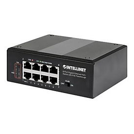 Intellinet IPS-08G-95W 8-Port Gigabit Ethernet PoE+ Switch with PoE Passthrough - Switch - 8 Anschlüsse - unmanaged
