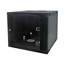 Intellinet Network Cabinet, Wall Mount (Double Section Hinged Swing Out), 15U, Usable Depth 235mm/Width 465mm, Black, Flatpack, Max 30kg, Swings out for access to back of cabinet when installed on wall, 19", Parts for wall install (eg screws/rawl ...