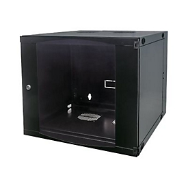 Intellinet Network Cabinet, Wall Mount (Double Section Hinged Swing Out), 15U, Usable Depth 385mm/Width 465mm, Black, Flatpack, Max 30kg, Swings out for access to back of cabinet when installed on wall, 19", Parts for wall install (eg screws/rawl ...