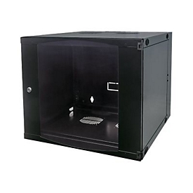 Intellinet Network Cabinet, Wall Mount (Double Section Hinged Swing Out), 6U, Usable Depth 385mm/Width 465mm, Black, Flatpack, Max 30kg, Swings out for access to back of cabinet when installed on wall, 19", Parts for wall install (eg screws/rawl p...