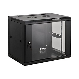 Intellinet Network Cabinet, Wall Mount (Standard), 12U, Usable Depth 350mm/Width 540mm, Black, Assembled, Max 60kg, Metal & Glass Door, Back Panel, Removeable Sides,Suitable also for use on desk or floor,19",Parts for wall install (eg screws/rawl ...