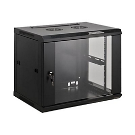 Intellinet Network Cabinet, Wall Mount (Standard), 20U, Usable Depth 350mm/Width 540mm, Black, Assembled, Max 60kg, Metal & Glass Door, Back Panel, Removeable Sides,Suitable also for use on desk or floor,19",Parts for wall install (eg screws/rawl ...