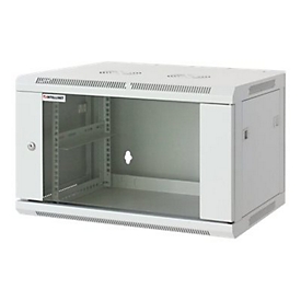 Intellinet Network Cabinet, Wall Mount (Standard), 20U, Usable Depth 500mm/Width 540mm, Grey, Assembled, Max 60kg, Metal & Glass Door, Back Panel, Removeable Sides,Suitable also for use on desk or floor, 19",Parts for wall install (eg screws/rawl ...